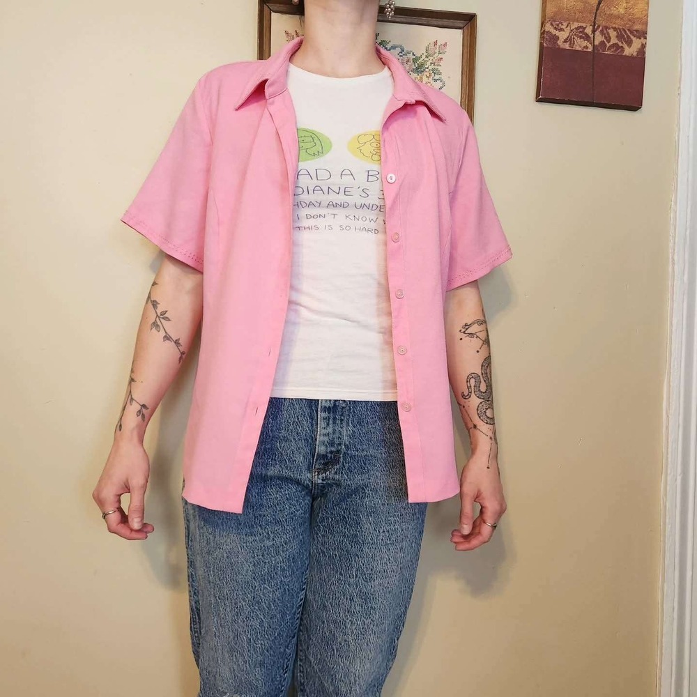 Vintage 1990s Sag Harbor Pink Button-up Shirt